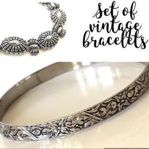 ‼️SOLD‼️Set of vintage bracelet & bangle silver